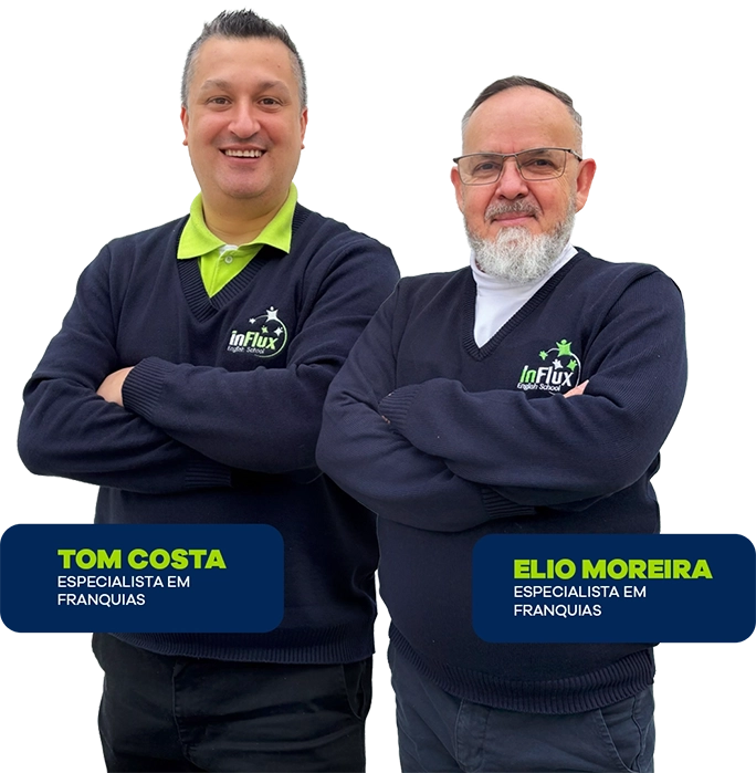 Consultores especialistas em franquias inFlux. Tom Costa e Elio Moreira